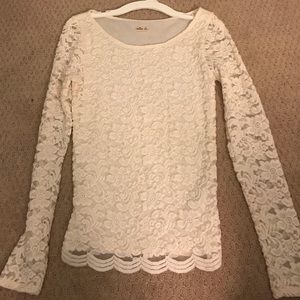 Hollister white lace long sleeve